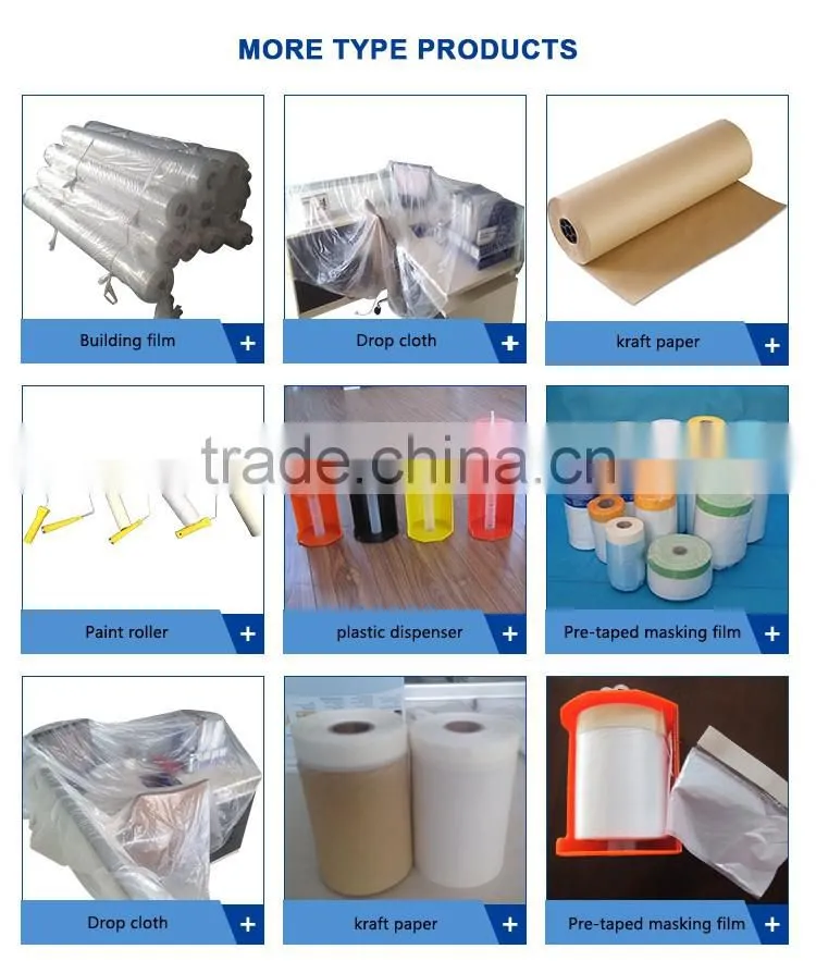 taped folded hand masking film covering