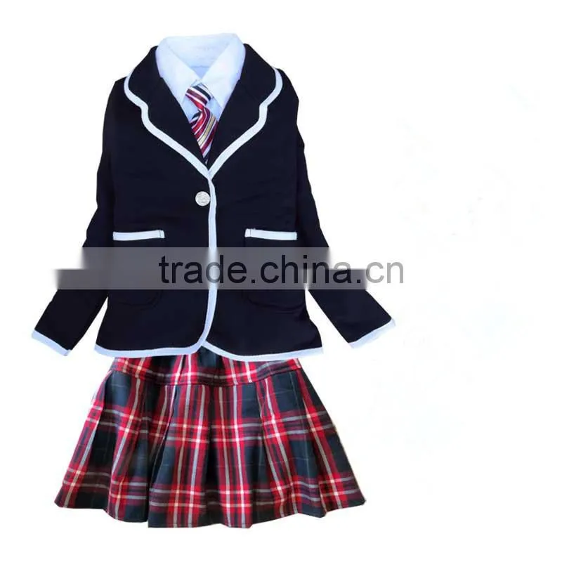 New fashion 100% cotton primary school uniform designs