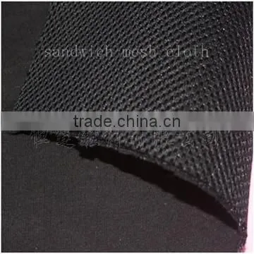 black knitting fabric laminated polyester sandwich mesh fabric/cloth for footwear