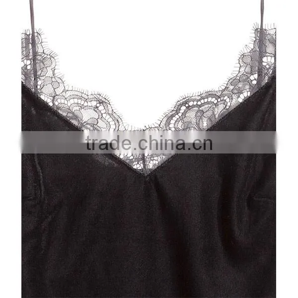 Tops For Women 2016 Thin Shoulder Straps Lace Trim Velvet Tops HST9265