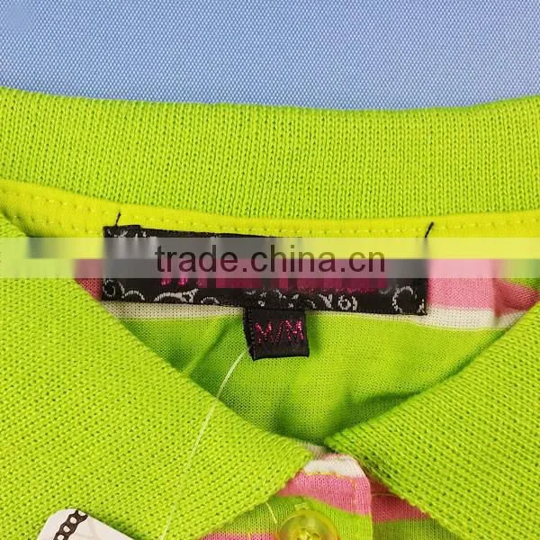 Stock Teen Girls Polyester Slim Fit Polo Shirts Many Color Patterns