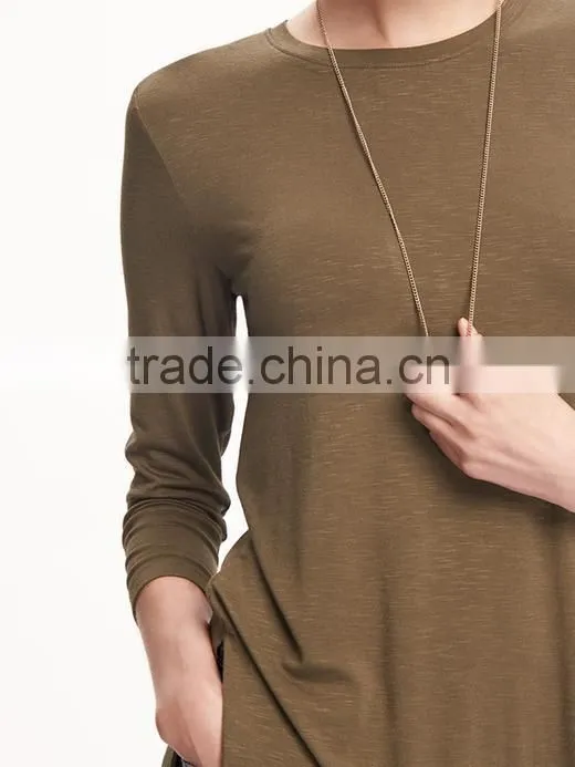 Fashion Relaxed Long and Lean Tunic Oversize Jersey Tee for Women