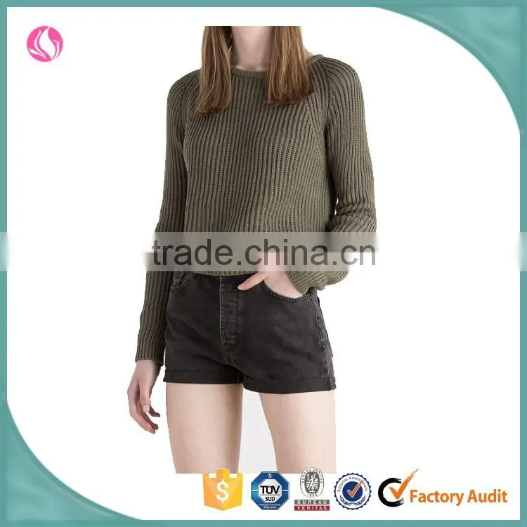 Wholesale ladies cheap plain washed rolled booty hem denim jeans shorts for women 2016