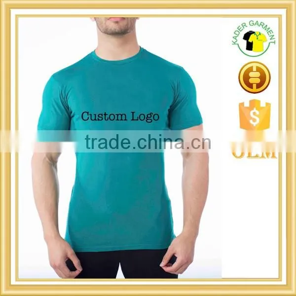 Custom slim fit gym t shirt, cotton spandex fitness t shirt man