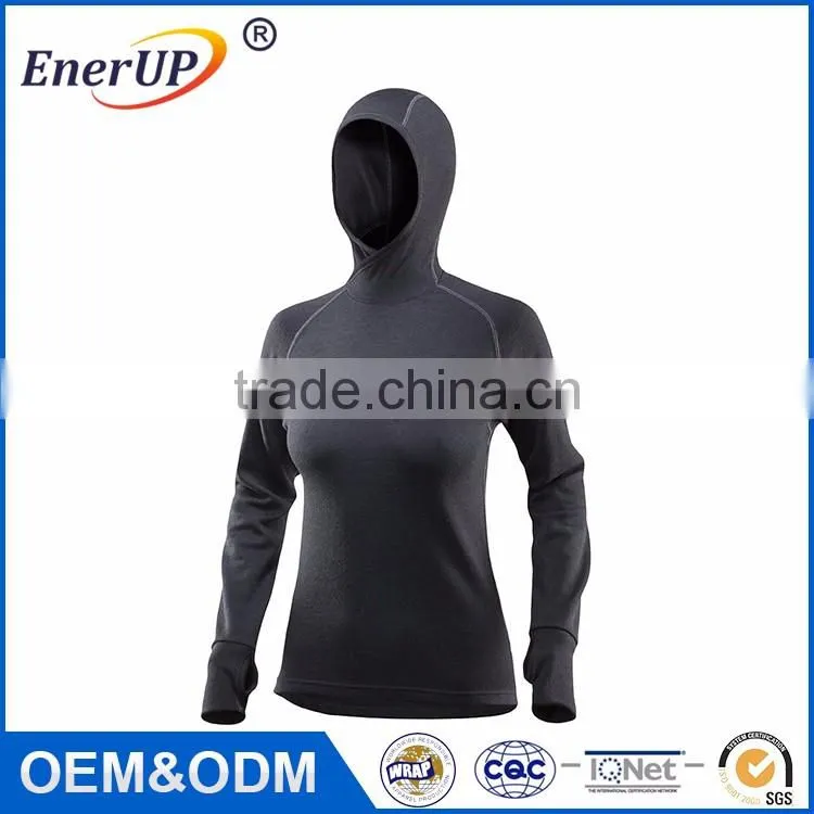 Comfortable Thermal Wicking Antibacterial No Itchy Sport Wear Long Sleeve Top Clothing Women