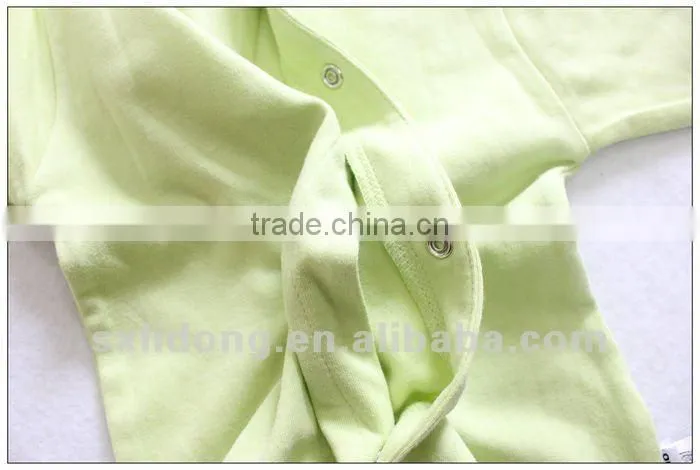 100% organic cotton fabric baby long sleeve romper baby bodysuit