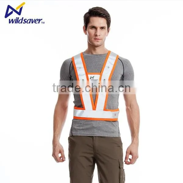 Safety LED reflective warning vest for traffic police