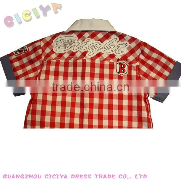 Wholesale new summer styled boy shirt check design fashion shirt for little boys