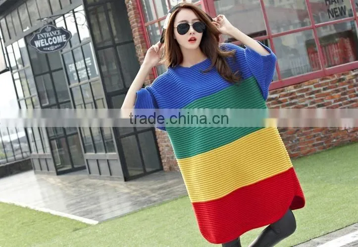 New design fashion sweater, pregant women sweater, long sleeves rainbow sweater