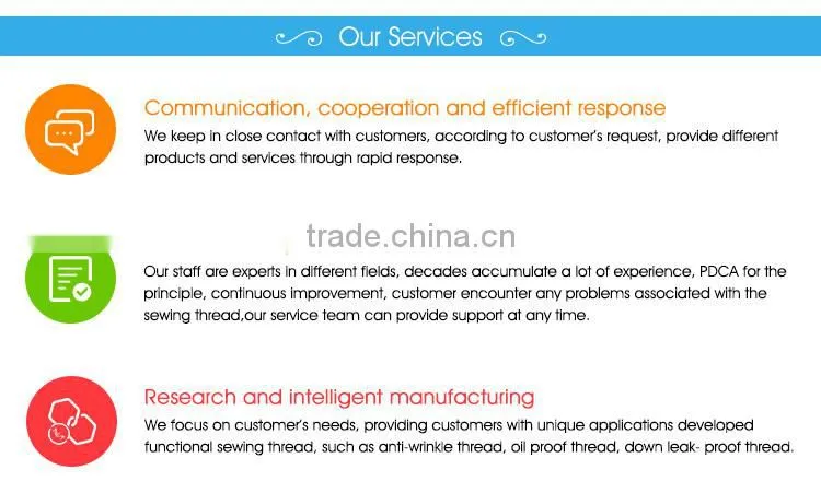 1000D/3 350tex 9tickets Flying wheel light weight filament bonded bag sewing thread