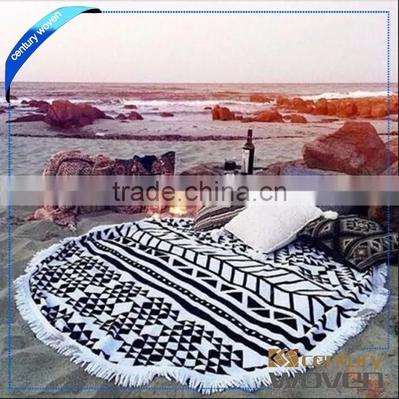 1500mm diameter Round Beach Towels with Tassels wholesale