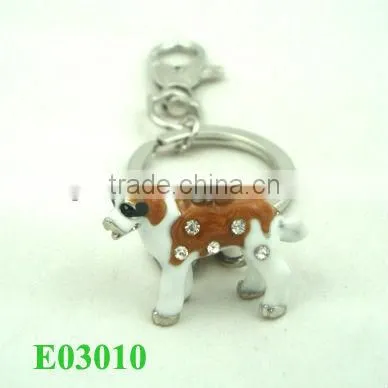 2013 key chain wholesale white epoxy dog keychain