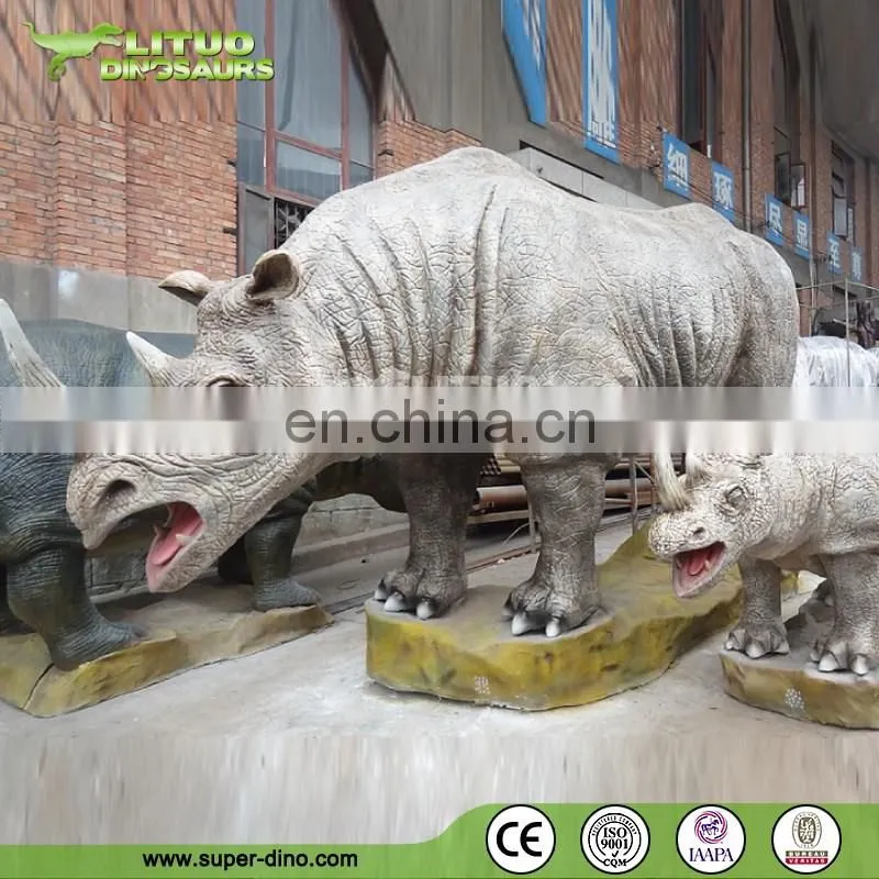 Zoo Decoration High Quality Animatronic Animal Rhinoceros Model