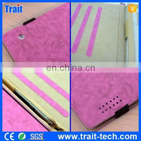 Elastic Belt Side Flip Stand PU Leather Case for iPad 4 iPad 2 The New iPad with Shoulder Strap