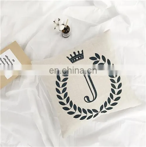The letter Cotton Linen Plain Custom Printing Cushion covers