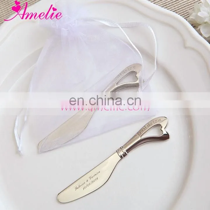 Customized Engrave Logo Personalized Fashion Love Heart Butter Knife Wedding Birthday Party Gift Favor Accessory
