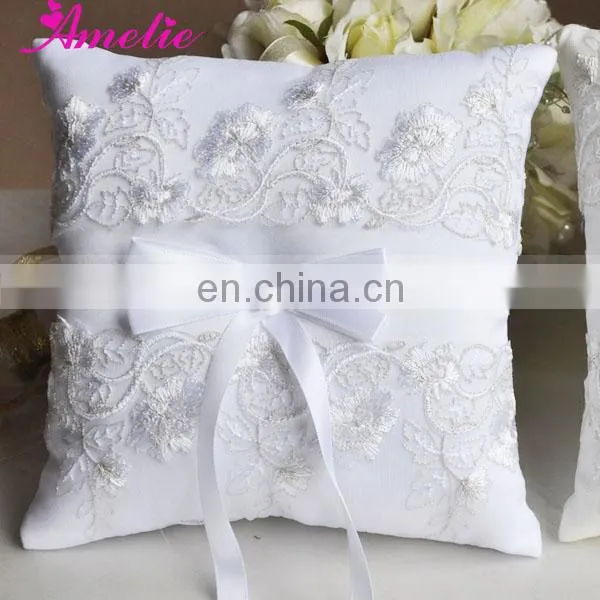 Embroidery Lace Ivory Ring Bearer Pillow