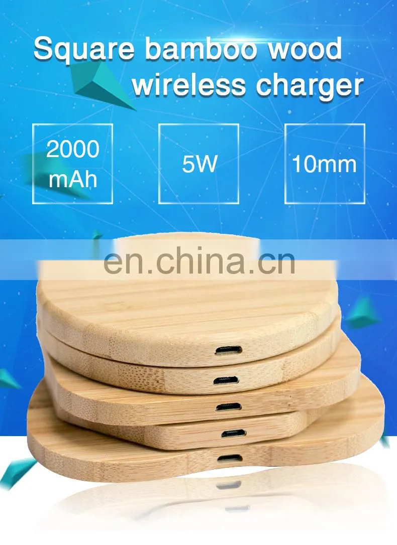 Wireless Charger 2019 Trendy Product Wireless Charger Phone Charging Station for iPhone Round wooden wireless charger