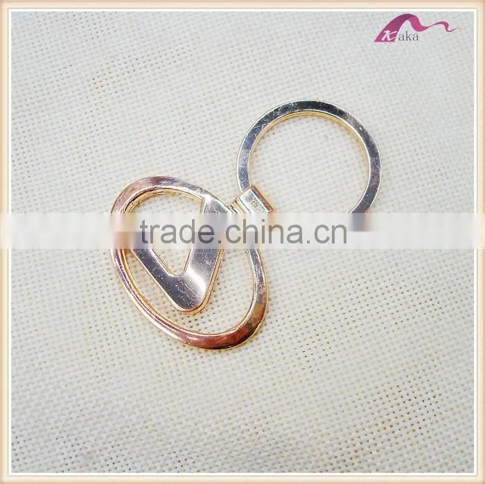 Quality Guaranteed Rose Gold Brand Car Logo Keychain Ring Holder