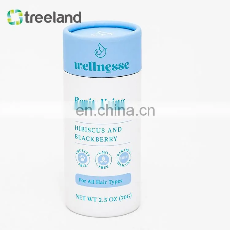 Hair powder cardboard cylinder tube packaging with inert shaker top