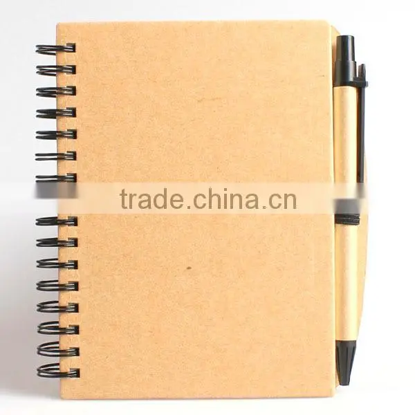 School hardcover notebook spiral notebook with pen recycled notebook with pen