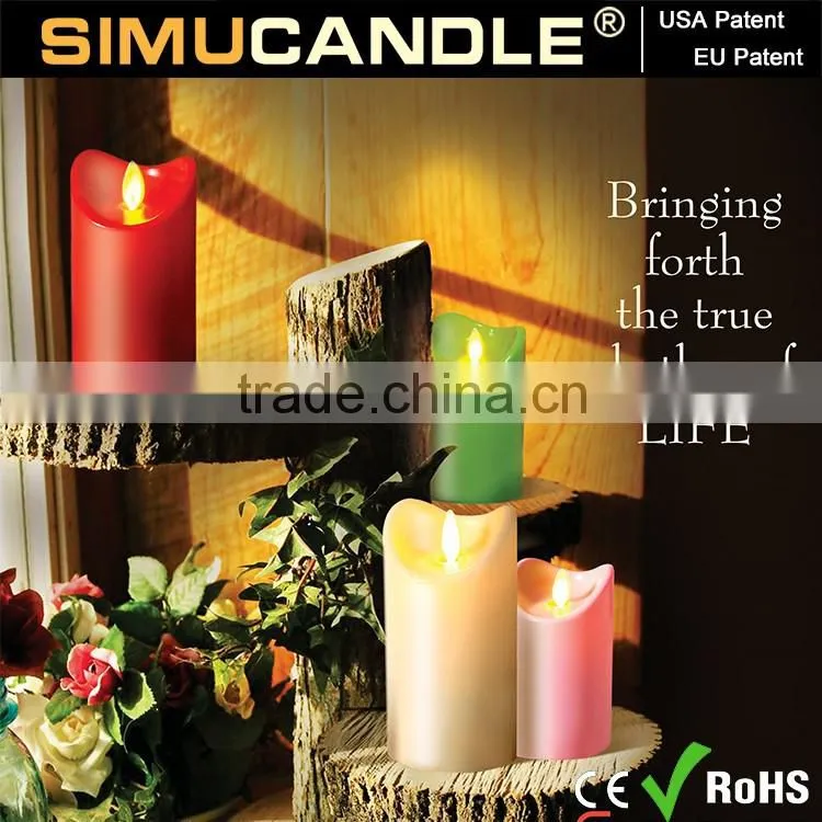Parties Flameless Moving Wick LED Candle, with USA and EU Patent