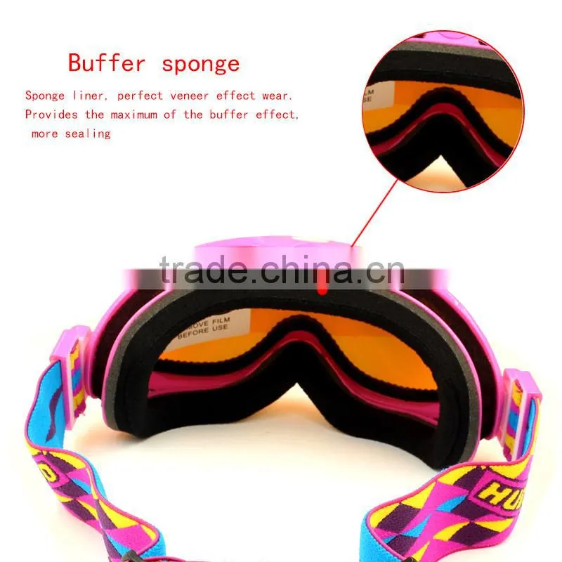 2015 Top sale best goggles for skiing shiny dual lens sports ski goggles