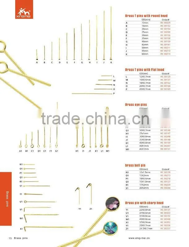 jewelry finding eye pins head pin