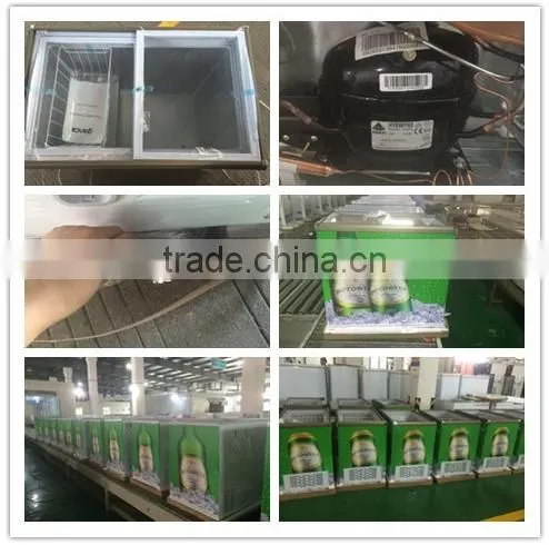200L glass door display freezer ice cream freezer