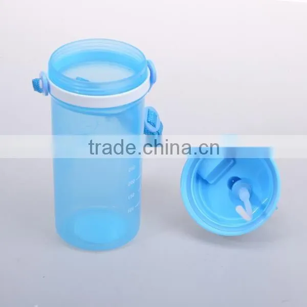 500ml Hot Sale Cylindrical shape Water Bottles with a straw