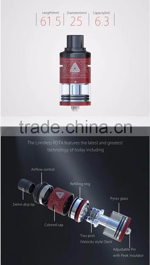 PEEK insulator 25mm diameter 6.3ml IJOY Limitless RDTA Plus Atomizer from CACUQ
