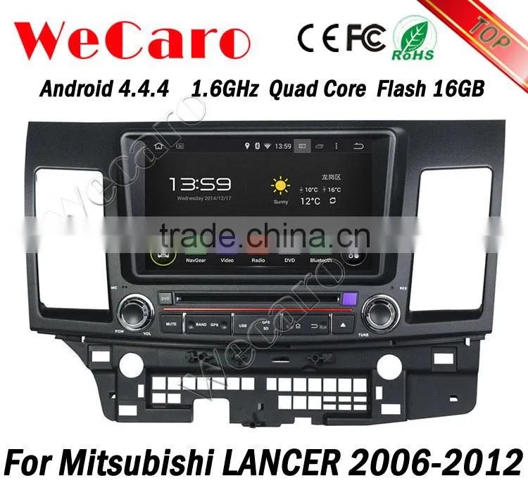 Wecaro 8" Android 4.4.4 car dvd player quad core in-dash dvd player for mitsubishi lancer car stereo tv tuner 2006 - 2012