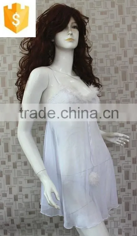 Hot sexy unique Net gauze material flower lingerie babydoll nighty dress