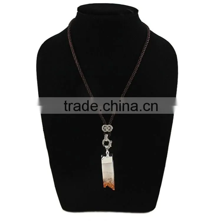 JF6933 Gold plated cap and bail druzy citrine quartz cuboid pendant