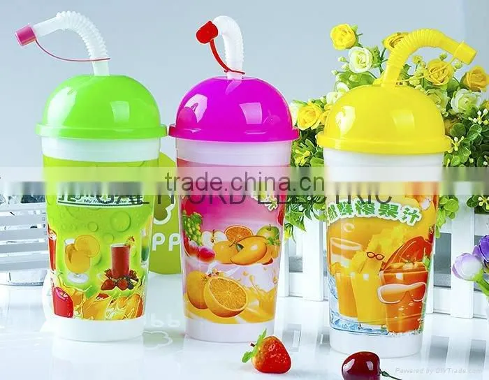 Plastic straw cup - 400ml