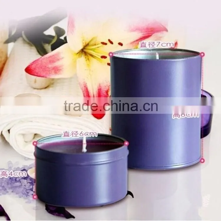 silvery scented tin candle/Metal tin candle/scented candle in tin box
