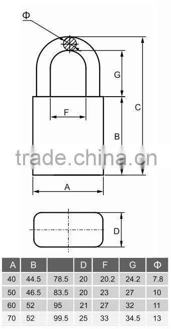 Rectangular Dimple Key Hardened Steel Iron Padlock