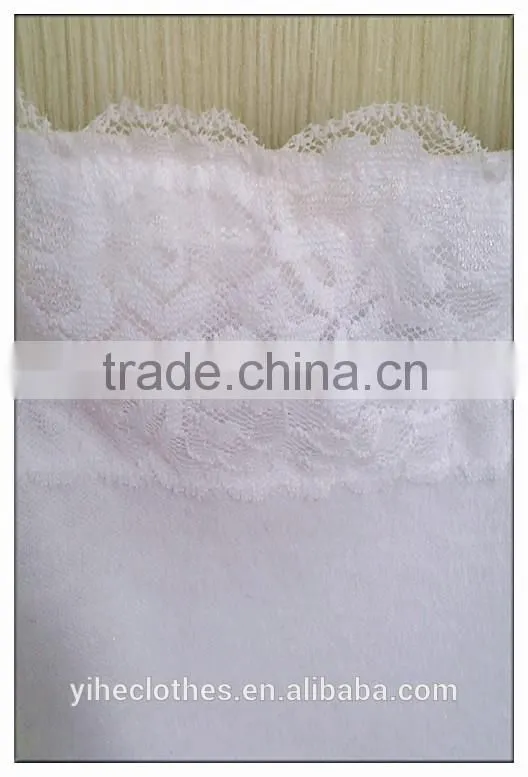Simple girl's knitting wear white lace lined 100%Cotton tank top