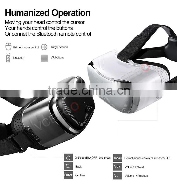 New arrival powerfull virtual reality 3d glasses with custom logo support 3D VR BOX movie/games/video all In one