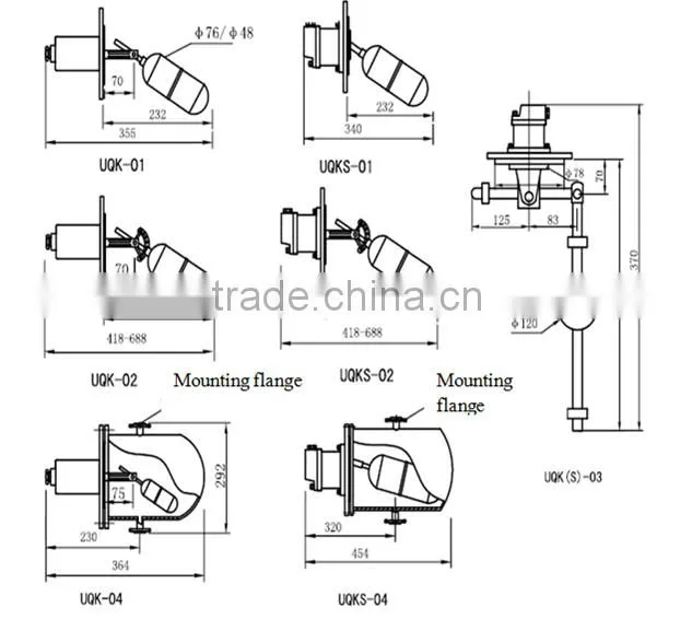 UQK Water Level Float Switch Float Level Switch Float Sensor Switch