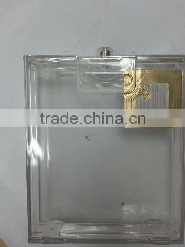 Retail store anti theft display 8.2MHZ/58KHZ PC tranparent safer box with spring lock