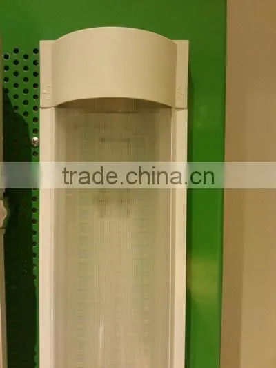 durable waterproof and dustproof easy clean and install 40W electronic ceiling LED tube light fixture with PP arc stripe cover