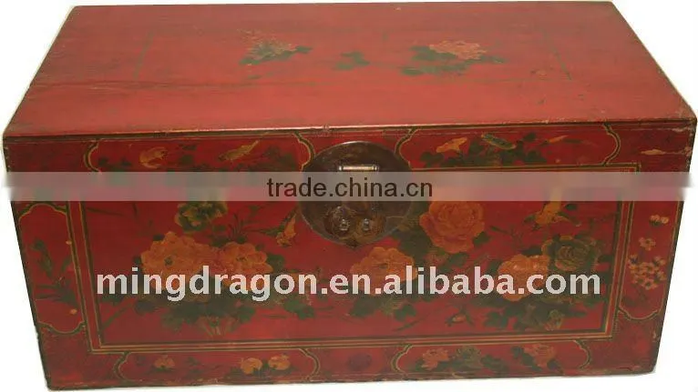 Chinese Antique Hand -painting Flower Shanxi Chest 86*46*40cm