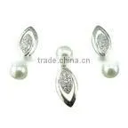 Pearl stud earrings pearl jewelry set pearl pendant 925 sliver jewelry