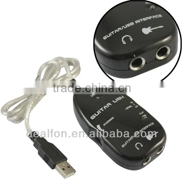 USB to Guitar Interface Cable Link Audio for PC/MAC Recording Adapter