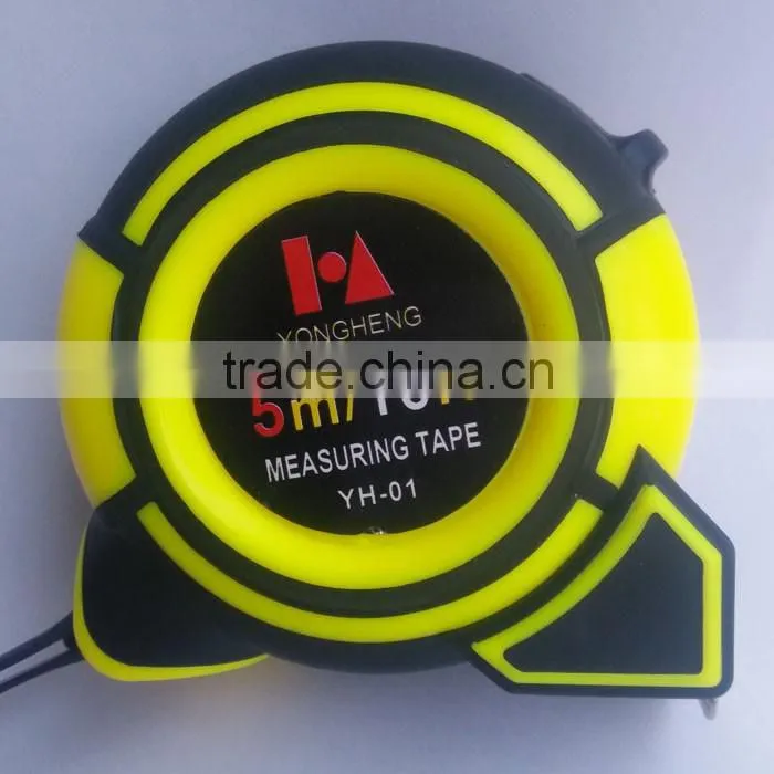 new design co-molded case retractable thick blade tape measure