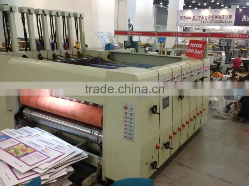 Fully automatic high speed flexo printing machine with slotting and rotary die-cutting