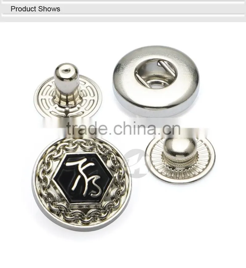 Custom China Cheap Round Shape Engraved Metal Buttons caps