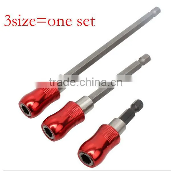 2 Set 1/4 Inch Hex Bit Tip Holder Screwdriver Bit Extension Bar Electric screwdriver Red AR-64