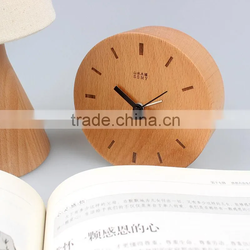 Shanshui DRZ007 Manufacturer's modern desktop clock wholesale table with wood material